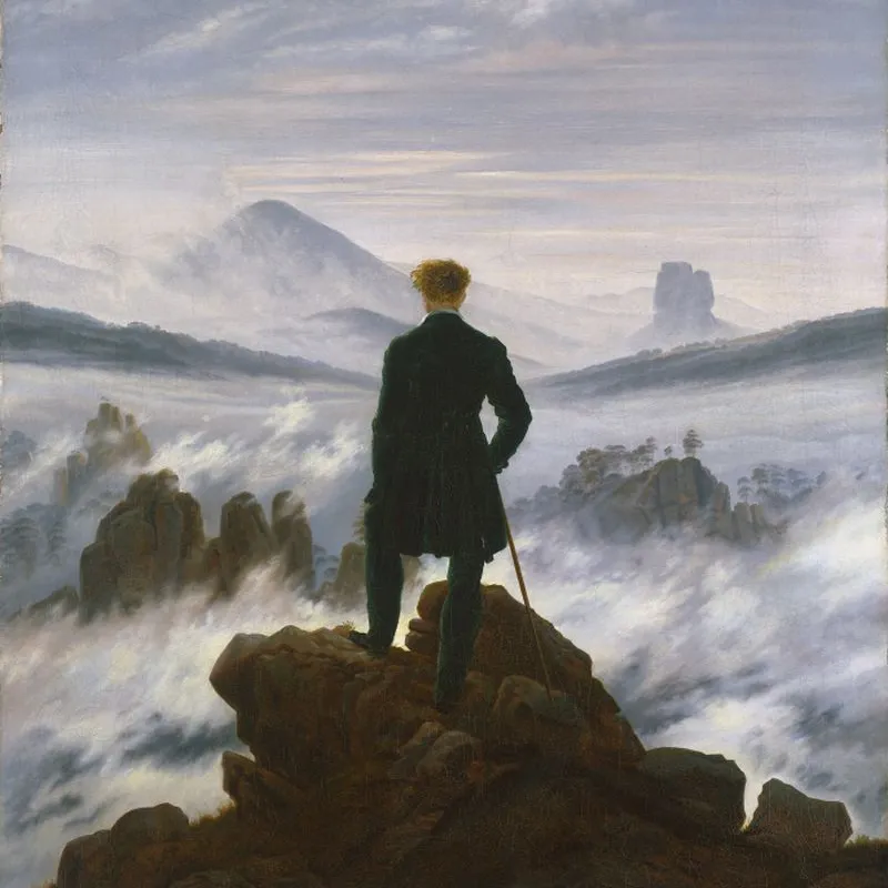 Wanderer ü.d. Nebelmeer (Foto: wikimedia.common) Wanderer ü.d. Nebelmeer: Bild von Caspar David Friedrich (Foto: wikimedia.common)